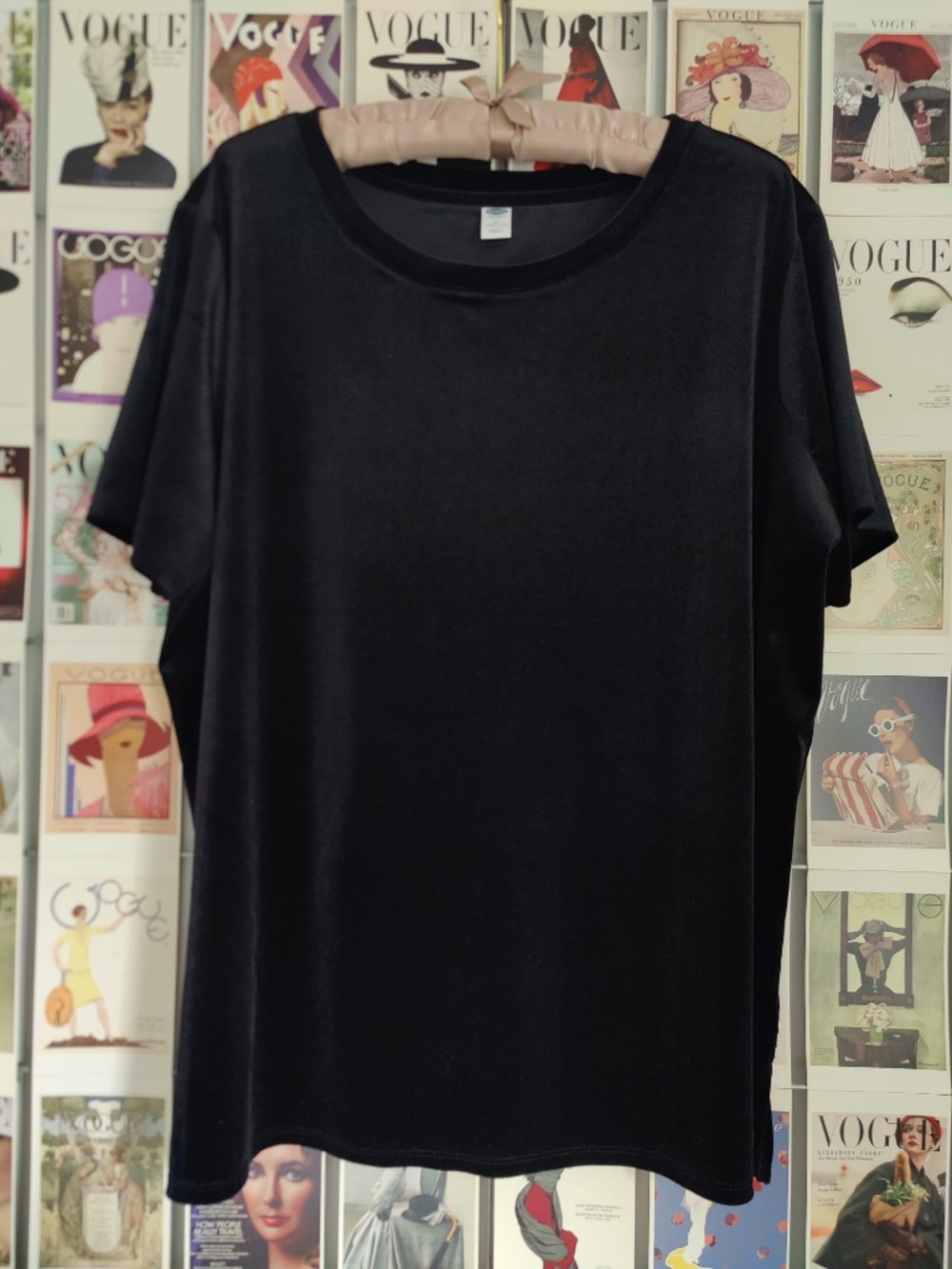 Old Navy Black Scoop-Neck Velvet Boyfriend Shirt – Plus-Size 1X